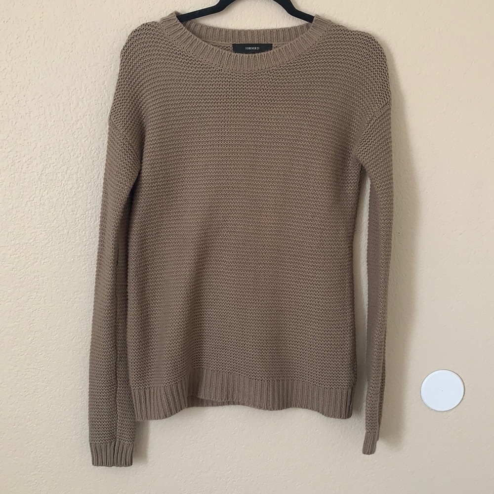 Brown Knit Sweater: Forever 21